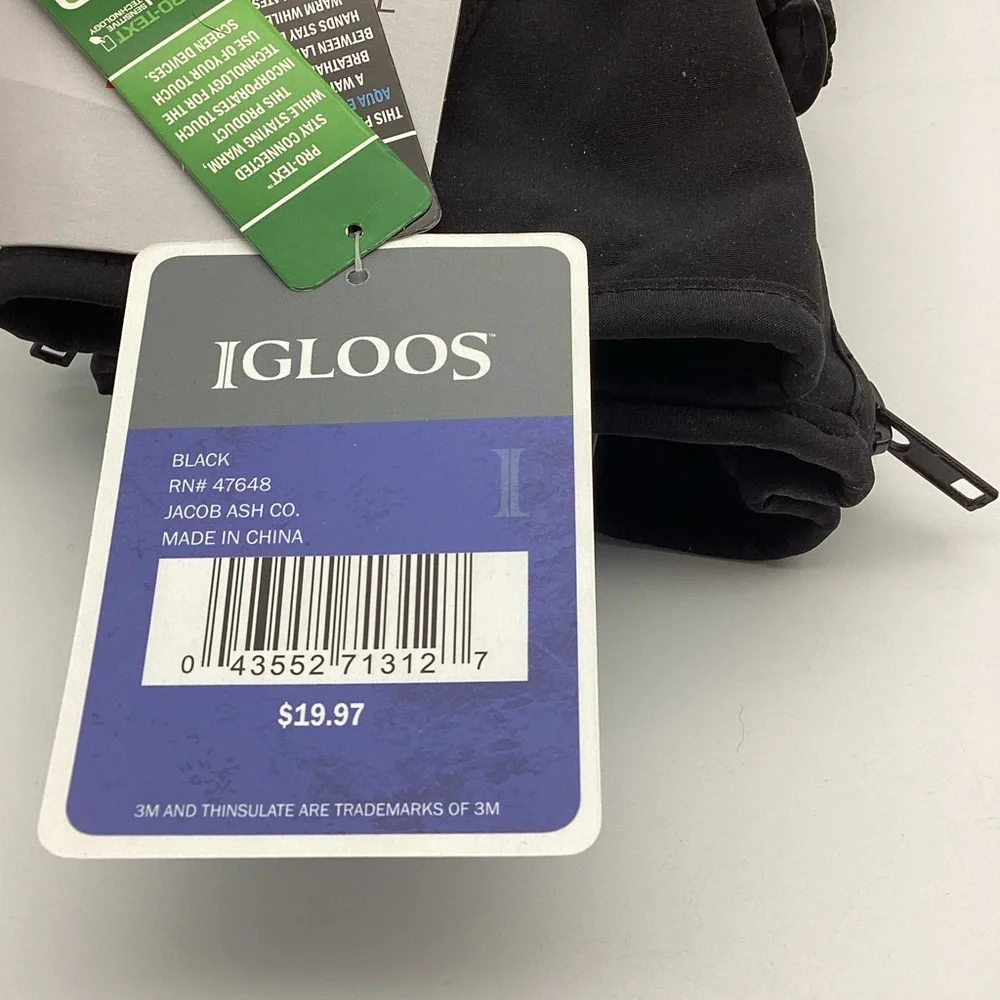 Igloo Women’s Woven Softshell Ski Gloves with Touch Technology (NWT) Size: L/XL